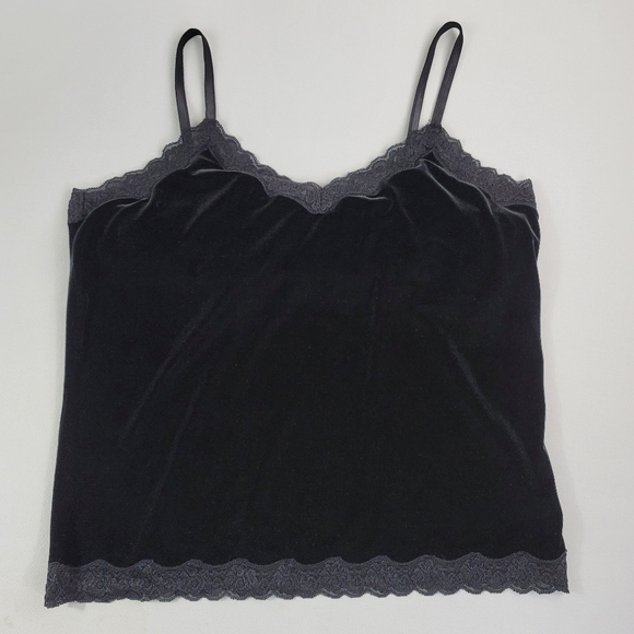 Velvet And Lace Spaghetti Strap Top Sz L By Coldwater Creek - Picture 16 of 16
